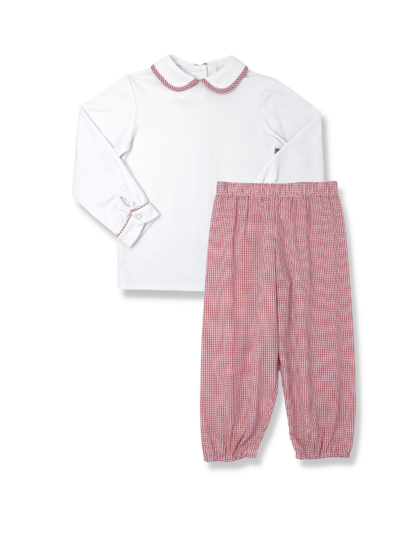 Sibley Red & White Pant Two Piece Set