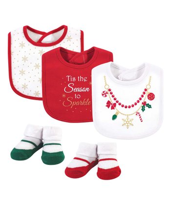 Little Ladies Christmas Bib & Socks Gift Set